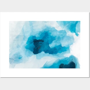 Ocean blue abstract art Posters and Art